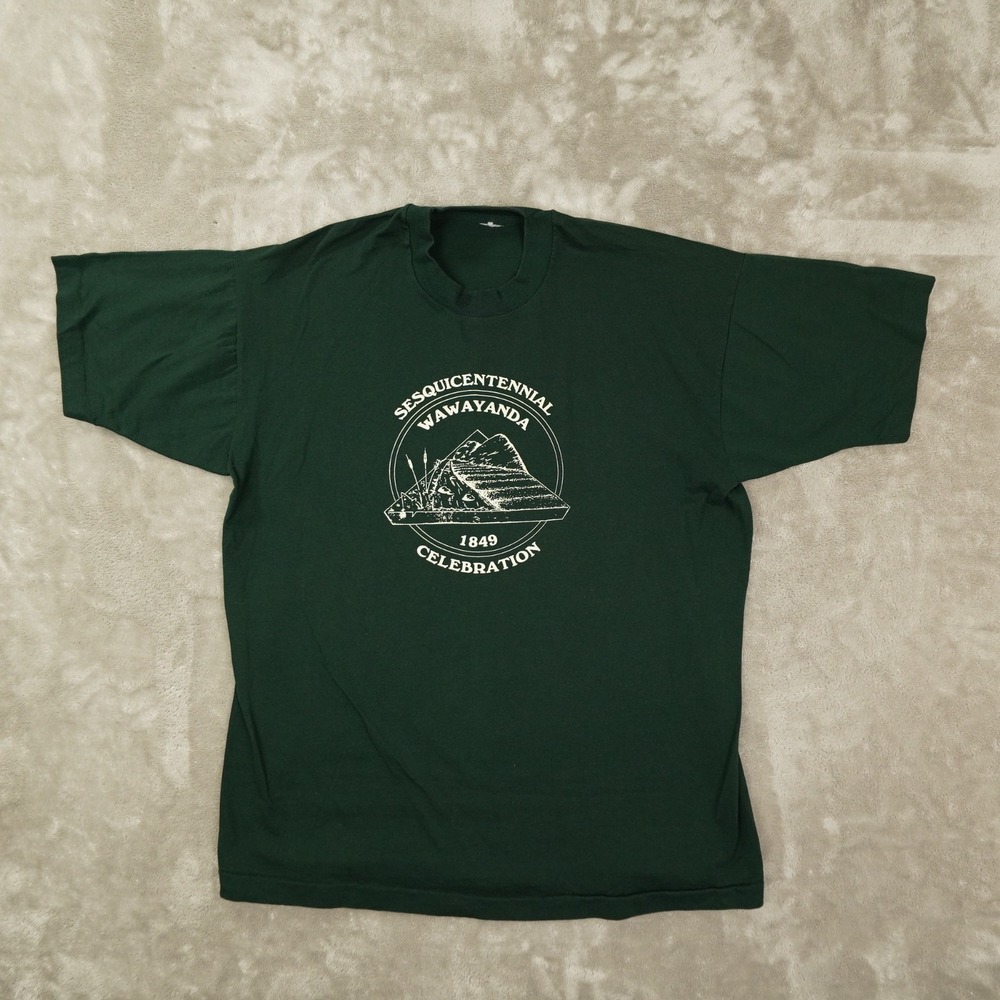 Vintage Sesquentennial Wawayanda Celebration T Shirt Mens XL Single Stitch Green